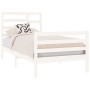 White solid wood single bed frame 90x190 cm by , Beds and slatted bases - Ref: Foro24-3105826, Price: 103,52 €, Discount: %