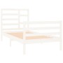 Weißer Einzelbettrahmen aus Massivholz, 90 x 190 cm von , Betten und Lattenroste - Ref: Foro24-3105826, Preis: 103,52 €, Raba...