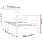 White solid wood single bed frame 90x190 cm by , Beds and slatted bases - Ref: Foro24-3105826, Price: 103,52 €, Discount: %