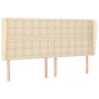 Headboard with cream fabric ears 203x23x118/128 cm by , Headboards and footboards - Ref: Foro24-3118417, Price: 128,31 €, Dis...