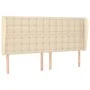 Headboard with cream fabric ears 203x23x118/128 cm by , Headboards and footboards - Ref: Foro24-3118417, Price: 146,30 €, Dis...