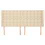 Headboard with cream fabric ears 203x23x118/128 cm by , Headboards and footboards - Ref: Foro24-3118417, Price: 128,31 €, Dis...