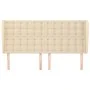 Headboard with cream fabric ears 203x23x118/128 cm by , Headboards and footboards - Ref: Foro24-3118417, Price: 146,30 €, Dis...