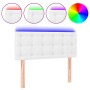 Kopfteil mit LED, weißem Kunstleder, 100 x 5 x 78/88 cm von , Kopf- und Fußteile - Ref: Foro24-3121697, Preis: 47,77 €, Rabat...