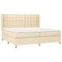 Box spring bed with cream fabric mattress 200x200 cm by , Beds and slatted bases - Ref: Foro24-3128874, Price: 632,64 €, Disc...