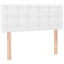Box spring bed with mattress and LED white synthetic leather 120x200 cm by , Beds and slatted bases - Ref: Foro24-3134214, Pr...