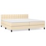 Box spring bed with cream fabric mattress 200x200 cm by , Beds and slatted bases - Ref: Foro24-3140406, Price: 539,37 €, Disc...