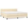 Box spring bed with cream fabric mattress 200x200 cm by , Beds and slatted bases - Ref: Foro24-3140406, Price: 549,24 €, Disc...