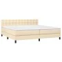 Box spring bed with cream fabric mattress 200x200 cm by , Beds and slatted bases - Ref: Foro24-3140406, Price: 549,24 €, Disc...