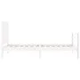Estructura de cama con cabecero madera maciza blanco de , Camas y somieres - Ref: Foro24-3194537, Precio: 102,73 €, Descuento: %
