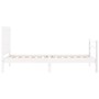 White solid wood bed frame with headboard by , Beds and slatted bases - Ref: Foro24-3194537, Price: 104,12 €, Discount: %