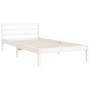 Weißer Bettrahmen aus Massivholz mit Kopfteil von , Betten und Lattenroste - Ref: Foro24-3194537, Preis: 104,12 €, Rabatt: %