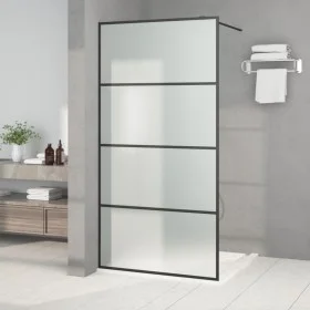 Duschwand aus schwarz gefrostetem ESG-Glas, 100 x 195 cm von , Duschwände und Duschwände - Ref: Foro24-152132, Preis: 185,07 ...