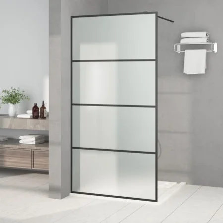 Duschwand aus schwarz gefrostetem ESG-Glas, 100 x 195 cm von , Duschwände und Duschwände - Ref: Foro24-152132, Preis: 185,07 ...