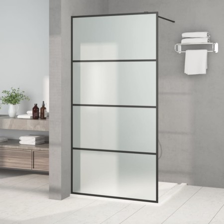 Mampara de ducha vidrio ESG esmerilado negro 100x195 cm de , Paredes y mamparas de ducha - Ref: Foro24-152132, Precio: 174,30...