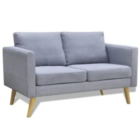 2 seater sofa in light gray fabric by vidaXL, Sofas - Ref: Foro24-242218, Price: 241,36 €, Discount: %