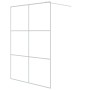 Mampara de ducha vidrio ESG transparente blanco 140x195 cm de , Paredes y mamparas de ducha - Ref: Foro24-152124, Precio: 205...