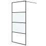 Mampara de ducha vidrio ESG semiesmerilado negro 90x195 cm de , Paredes y mamparas de ducha - Ref: Foro24-152126, Precio: 148...