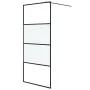 Mampara de ducha vidrio ESG semiesmerilado negro 90x195 cm de , Paredes y mamparas de ducha - Ref: Foro24-152126, Precio: 151...