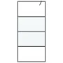 Black semi-frosted ESG glass shower screen 90x195 cm by , Shower walls and screens - Ref: Foro24-152126, Price: 151,12 €, Dis...