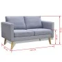 2 seater sofa in light gray fabric by vidaXL, Sofas - Ref: Foro24-242218, Price: 241,36 €, Discount: %