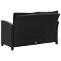 Set comedor de jardín 3 pzas con cojines ratán sintético negro