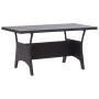 Set comedor de jardín 3 pzas con cojines ratán sintético negro
