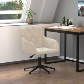 Drehbarer Bürostuhl aus cremefarbenem Samt von , Bürostühle - Ref: Foro24-344865, Preis: 96,44 €, Rabatt: %