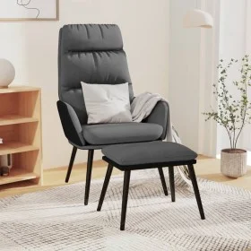 Sillón de relax con taburete tela gris claro y piel sintética de , Sillones - Ref: Foro24-3097506, Precio: 123,20 €, Descuent...