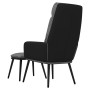 Relaxation armchair with stool in light gray fabric and synthetic leather by , Armchairs - Ref: Foro24-3097506, Price: 125,27...