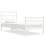 Massiver Bettrahmen aus weißem Kiefernholz, 90 x 190 cm von , Betten und Lattenroste - Ref: Foro24-3104972, Preis: 98,02 €, R...