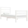 Massiver Bettrahmen aus weißem Kiefernholz, 90 x 190 cm von , Betten und Lattenroste - Ref: Foro24-3104972, Preis: 98,02 €, R...