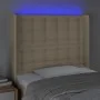 Kopfteil aus cremefarbenem Stoff mit LED 103x16x118/128 cm von , Kopf- und Fußteile - Ref: Foro24-3124477, Preis: 91,09 €, Ra...