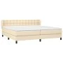 Box spring bed with cream fabric mattress 200x200 cm by , Beds and slatted bases - Ref: Foro24-3126594, Price: 582,98 €, Disc...