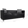 3-Sitzer-Sofa aus schwarzem Kunstleder von vidaXL, Sofas - Ref: Foro24-242208, Preis: 370,10 €, Rabatt: %