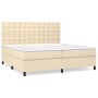 Box spring bed with cream fabric mattress 200x200 cm by , Beds and slatted bases - Ref: Foro24-3142126, Price: 597,41 €, Disc...