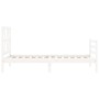 White solid wood bed frame with headboard by , Beds and slatted bases - Ref: Foro24-3194342, Price: 102,56 €, Discount: %