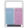 Dirty clothes basket with 2 compartments and clothesline by vidaXL, Laundry baskets - Ref: Foro24-242059, Price: 27,00 €, Dis...