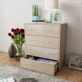 Sideboard with 4 oak-colored drawers 60x30.5x71 cm by vidaXL, Sideboards - Ref: Foro24-242544, Price: 84,53 €, Discount: %