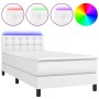 Boxspringbett mit Matratze und LED-weißem Kunstleder 100x200 cm von , Betten und Lattenroste - Ref: Foro24-3134208, Preis: 32...