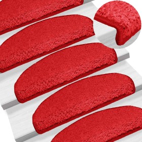 Felpudos para escaleras 15 unidades 65x21x4 cm Rojo