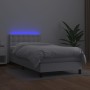 Boxspringbett mit Matratze und LED-weißem Kunstleder 100x200 cm von , Betten und Lattenroste - Ref: Foro24-3134208, Preis: 32...