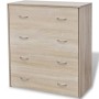 Sideboard with 4 oak-colored drawers 60x30.5x71 cm by vidaXL, Sideboards - Ref: Foro24-242544, Price: 77,05 €, Discount: %