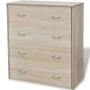 Sideboard with 4 oak-colored drawers 60x30.5x71 cm by vidaXL, Sideboards - Ref: Foro24-242544, Price: 77,32 €, Discount: %