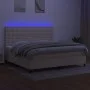 Box spring bed mattress and LED lights cream fabric 200x200 cm by , Beds and slatted bases - Ref: Foro24-3135226, Price: 637,...