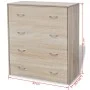 Sideboard with 4 oak-colored drawers 60x30.5x71 cm by vidaXL, Sideboards - Ref: Foro24-242544, Price: 77,32 €, Discount: %
