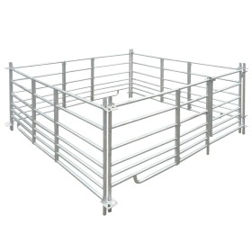 Corral para ovejas de 4 paneles acero galvanizado 183x183x92 cm