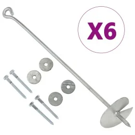 Anclajes de tierra 6 uds metal galvanizado 10x60 cm de , Puntas para anclaje en el suelo - Ref: Foro24-145502, Precio: 46,74 ...
