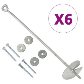 Bodenanker 6 Stück verzinktes Metall 10x60 cm von , Spikes zur Verankerung im Boden - Ref: Foro24-145502, Preis: 47,98 €, Rab...