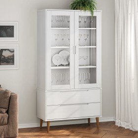 MOLD display cabinet solid white pine wood 90x35x175 cm by , Bookcases and shelves - Ref: Foro24-350544, Price: 370,10 €, Dis...